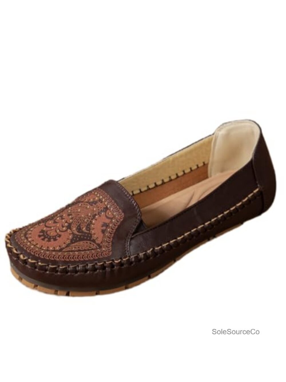 Women's Comfortable PU Leather Loafers Slip On Business Casual Shoes